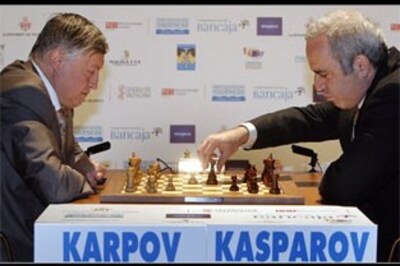 Kasparov leads Karpov 2-0 in the big chess rematch