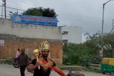 WATCH: 'Yamraj' Joins Bengaluru Residents' Protest Over Potholes in Locality