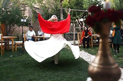 Young Afghan Women, Men Practice Whiling Sufi Dance Together