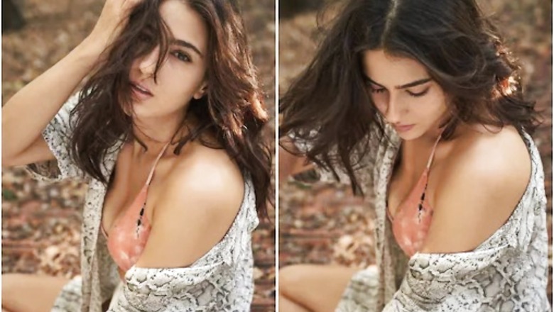 Sara Ali Khan Sizzles in Peach-Coloured Bikini Top, See Pictures