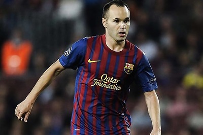 Barcelona midfielder Andres Iniesta sidelined by calf injury