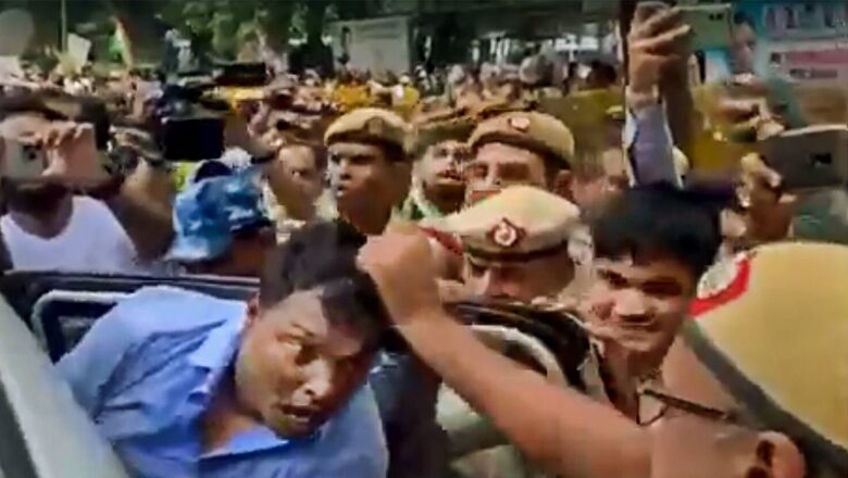 WATCH | Congress Leader Pulled by Hair, Shoved Into Car As Delhi Police Cracks Whip Against Protesters