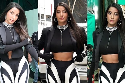 Sexy! Nora Fatehi Looks Classy In Black Crop Top With Body Hugging Pants