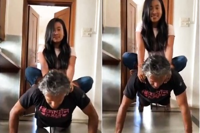 Milind Soman Does Push-ups with Wife Ankita Konwar Sitting on His Back, Watch Video