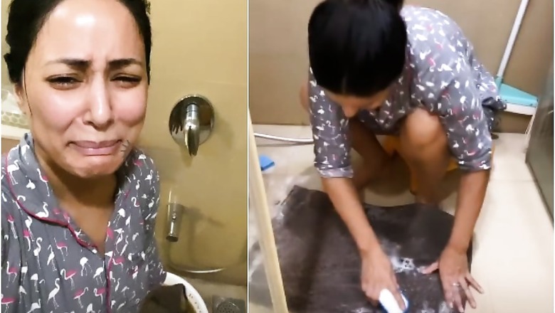 Hina Khan Cries as She Scrubs Doormats, Watch Video