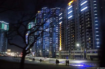 Pyongyang glitters, but rest of North Korea still dark