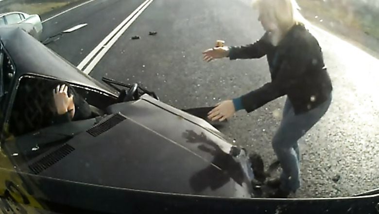 Watch: Miraculous escape for driver after truck collision