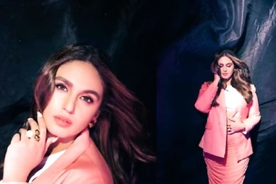 Huma Qureshi Exudes Boss Lady Vibes In Peach Blazer And Long Skirt