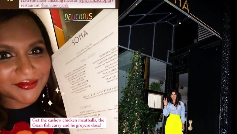 Mindy Kaling Has 'Most Amazing Meal' at Priyanka Chopra's Restaurant Sona New York