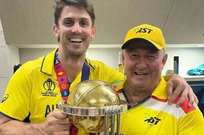 In Pics: Mitchell Marsh And Father Geoff Celebrate Australia’s Sixth World Cup Triumph
