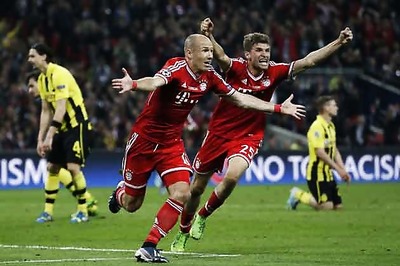 Robben strikes late as Bayern beat Dortmund to win Champions League