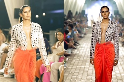 Pragya Kapoor Was A Vision As Surily G's Showstopper In Mirror Work Cropped Blazer And Orange Skirt