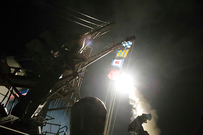 60 US Missiles Blast Syrian Airbase Used to 'Choke Out Lives of Children'