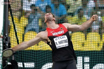 Robert Harting wins 3rd straight men's discus at World Championships