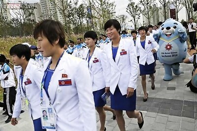 North Korean team welcomed to Asian Games village