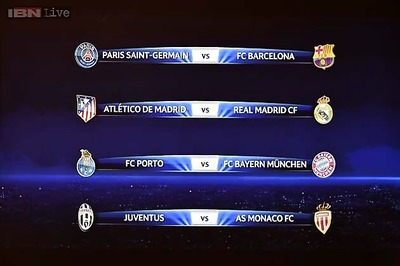 Real Madrid face Atletico, Barcelona get PSG in Champions League quarters