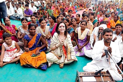 Snapshot: What is Nita Ambani doing in front of a village mud hut?