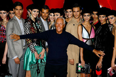 Giorgio Armani Sets His Classical Style Against Theatrical Excess