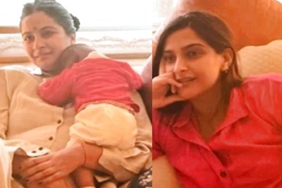 Sonam Kapoor Twins With Son Vayu In Pink As He Rests on Masi Rhea Kapoor's Lap; Anand Ahuja Reacts