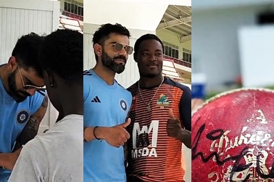 'My Most Favourite Batsman of All Time': Virat Kohli Poses for Pictures With Fans and Signs Souvenirs; Watch