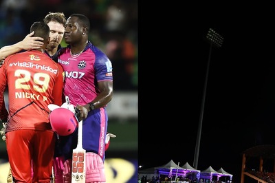 Bizarre Scenes in CPL: Chase Reduced to Five Overs After Floodlight Failure, Nicholas Pooran Denied Century as Royals Eliminate TKR