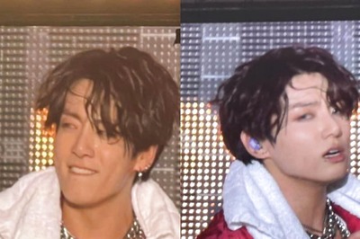 BTS: Jungkook in Red Jacket, Towel Around His Neck Sets Thirst Trap for ARMYs at PTD Concert, Fans Go Weak in the Knees