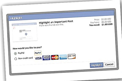 Facebook starts charging $2 to highlight posts