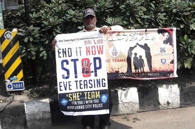 Hyderabad's SHE Team Makes Harasser Stand in Public With 'Stop Eve-teasing' Placard