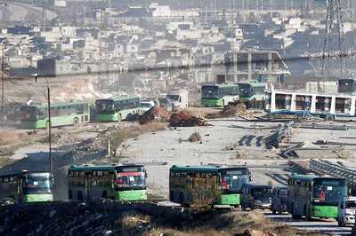 Buses Enter Last Rebel-held Areas in Aleppo to Evacuate Civilians: Report