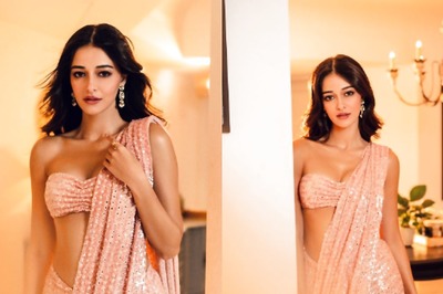 Sexy! Ananya Panday Slays In A Sequin Saree, Pairs It With A Strapless Blouse; See Hot Photos