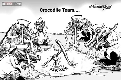 Breaking toons: Leaders shed crocodile tears over farmers' suicides