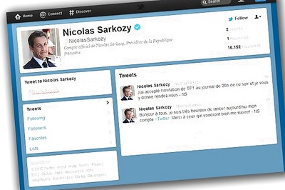 French President Nicolas Sarkozy joins Twitter