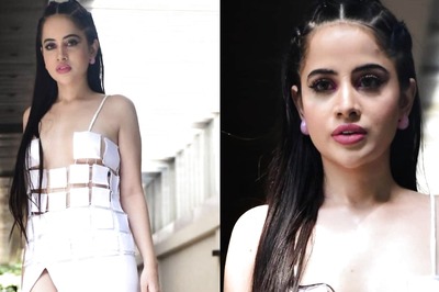 Urfi Javed Stuns in Thigh High Slit Ensemble with Plunging Neckline; Netizens Wonder If ‘Dress Is Made Of Paper’