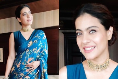 Kajol Exudes Elegance In A Royal Blue Saree As She Celebrates Day 4 Of Navaratri; See Photo