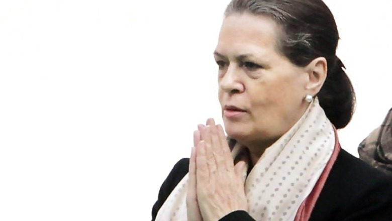 Sonia Gandhi addresses a rally at Kotputli