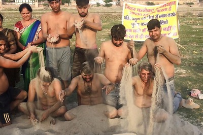 No Water in Yamuna, Activists Take Holy Dip in Sand Instead