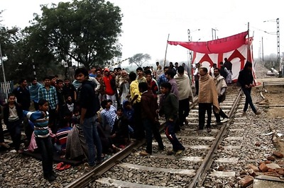 Rajasthan: Jat protesters vandalise rail station, burn train engine