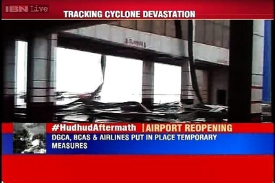 Cyclone Hudhud hit Vizag airport to resume partial services today