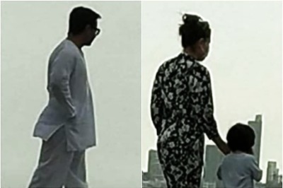 In Pics: Kareena Kapoor, Saif Ali Khan and Taimur Take a Walk on Marine Drive