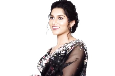 Aradhana Ram Is A Vision To Behold In Black Floral-print Chiffon Saree