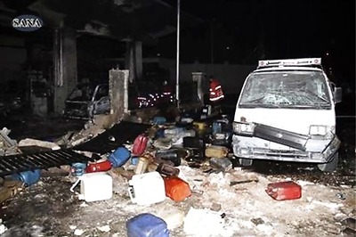 Syria blames 'terrorists' for deadly petrol station blast