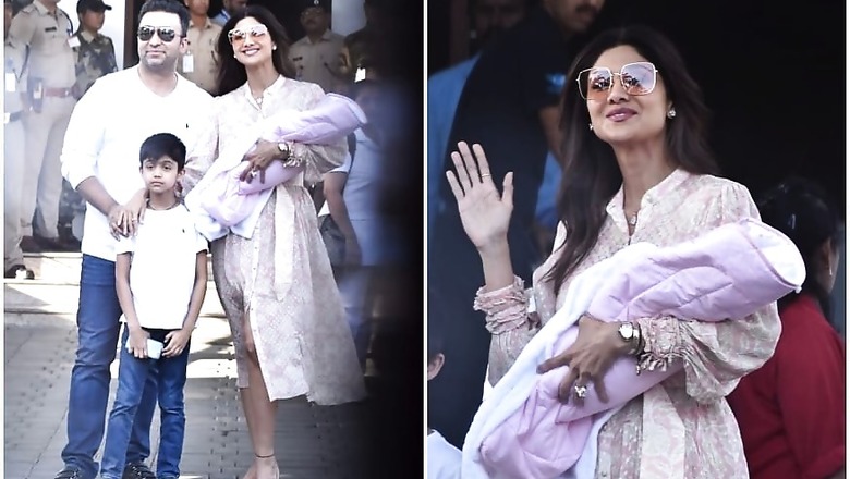 Shilpa Shetty, Raj Kundra Spotted with Daughter Samisha and Son Viaan