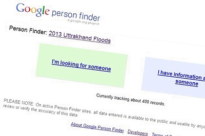 Google's Person Finder app tracks the missing in Uttarakhand floods