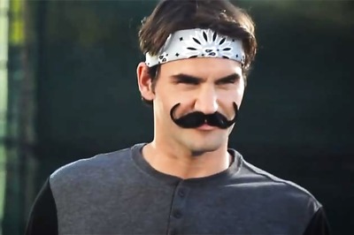 WATCH: Roger Federer sports a fake moustache