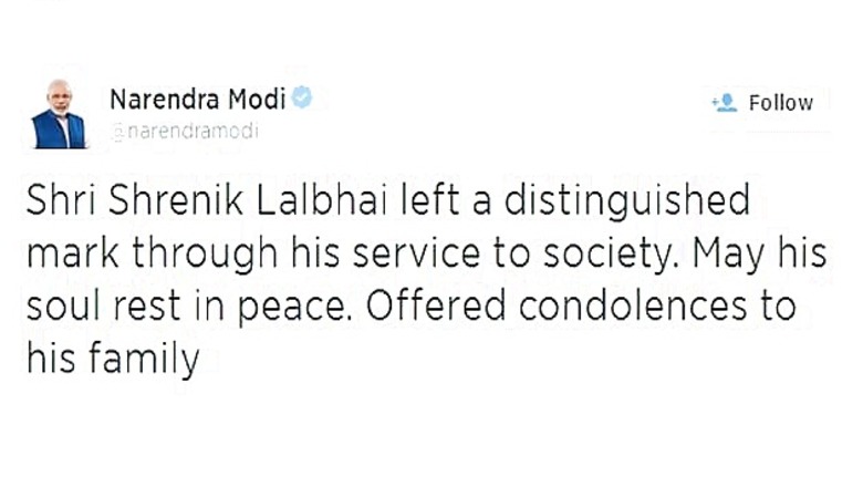 Industrialist Shrenik Lalbhai passes away