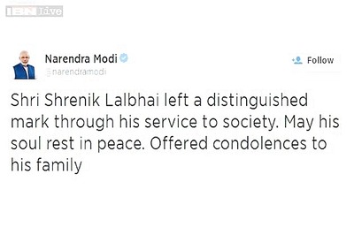 Industrialist Shrenik Lalbhai passes away