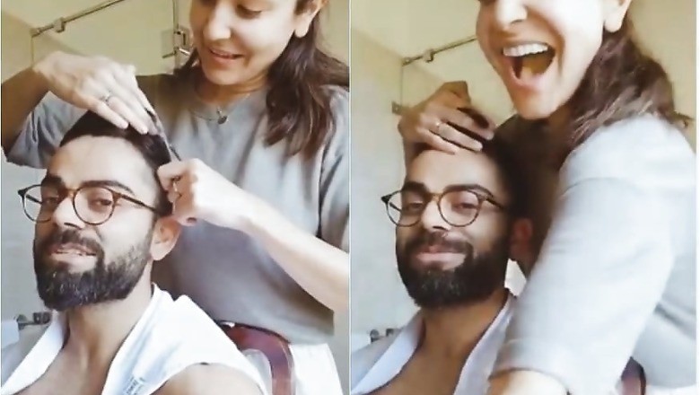 Anushka Sharma Gives Haircut to Virat Kohli With Kitchen Scissors Amid Coronavirus Lockdown