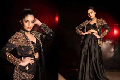 Sreemukhi’s Modernised Black And Gold Ethnic Ensemble Is Bookmark-worthy