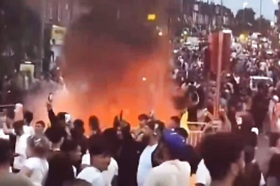 Violence Erupts In UK's Leeds As Rioters Torch Bus, Overturn Police Car