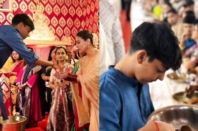 Kajol Beams With Pride As Son Yug Devgn Serves Durga Puja Bhog On Maha Navami; See Photos